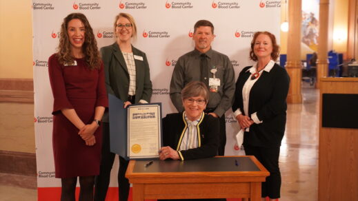 Kansas Governor Laura Kelly & Community Blood Center Host Blood Drive for National Blood Donor Month