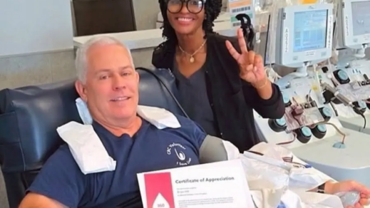 Brian Hill Makes 360th Donation to Community Blood Center